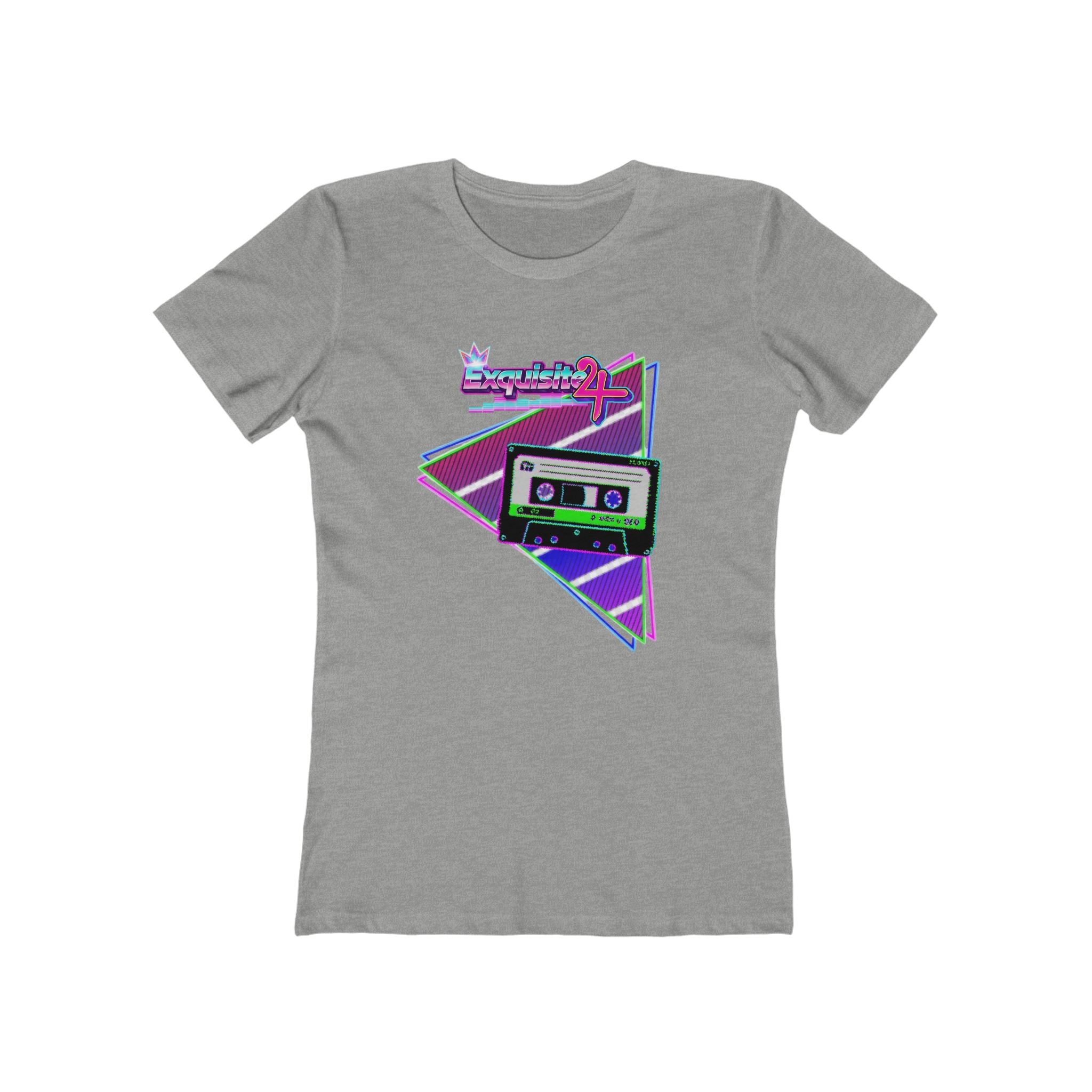 Retro Cassette Girlfriend Tee — 80s Vaporwave Graphic T-Shirt for Women