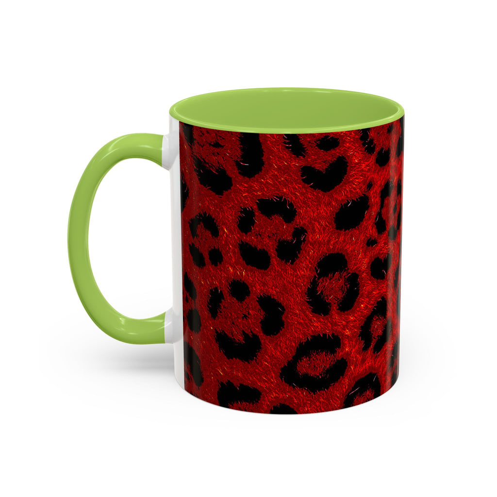Red Leopard Print Accent Coffee Mug (11/15oz)