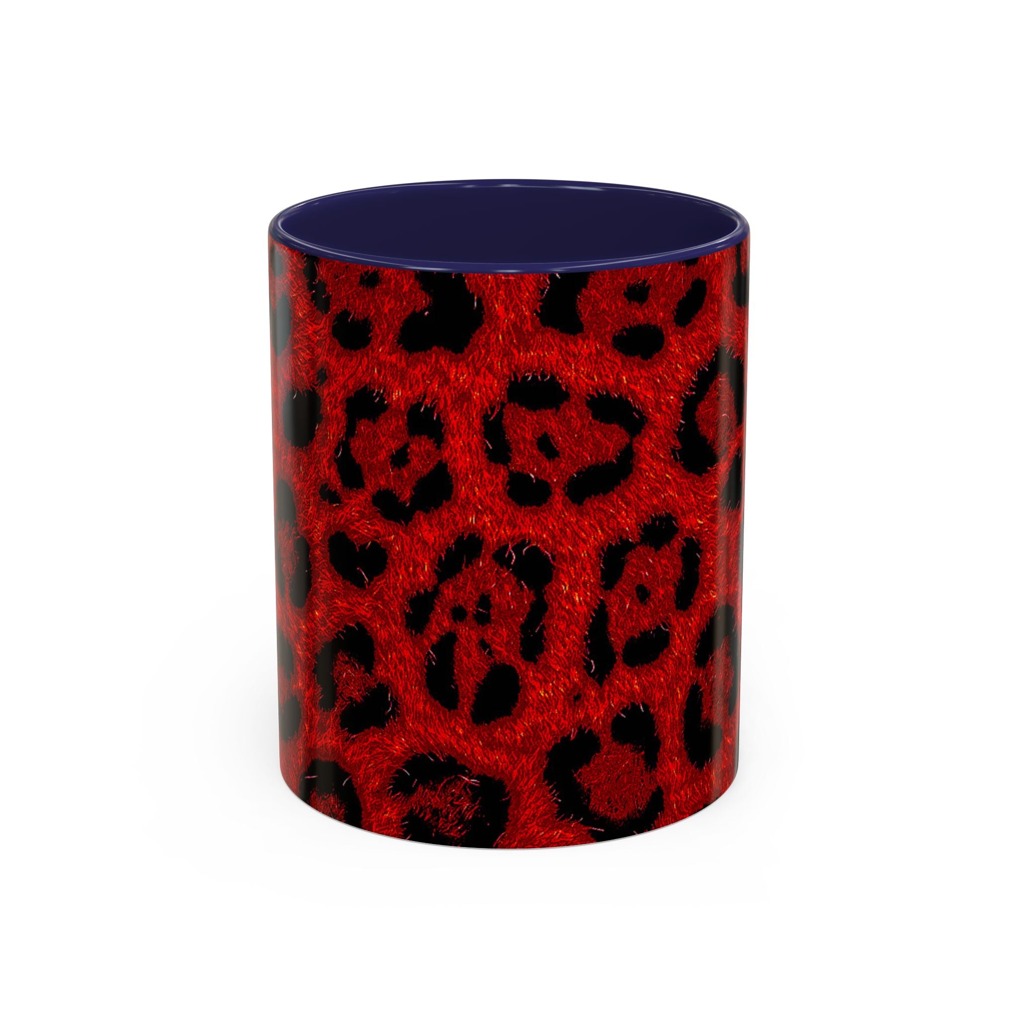 Red Leopard Print Accent Coffee Mug (11/15oz)