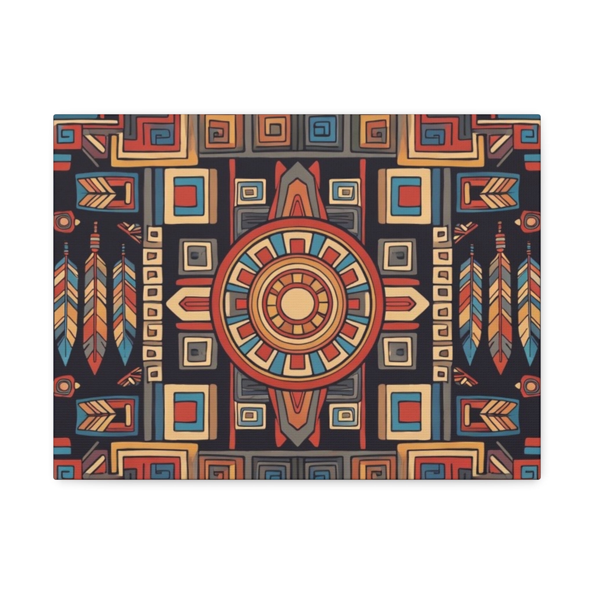 Southwestern Geometric Canvas Art — Tribal Mandala Wall Decor