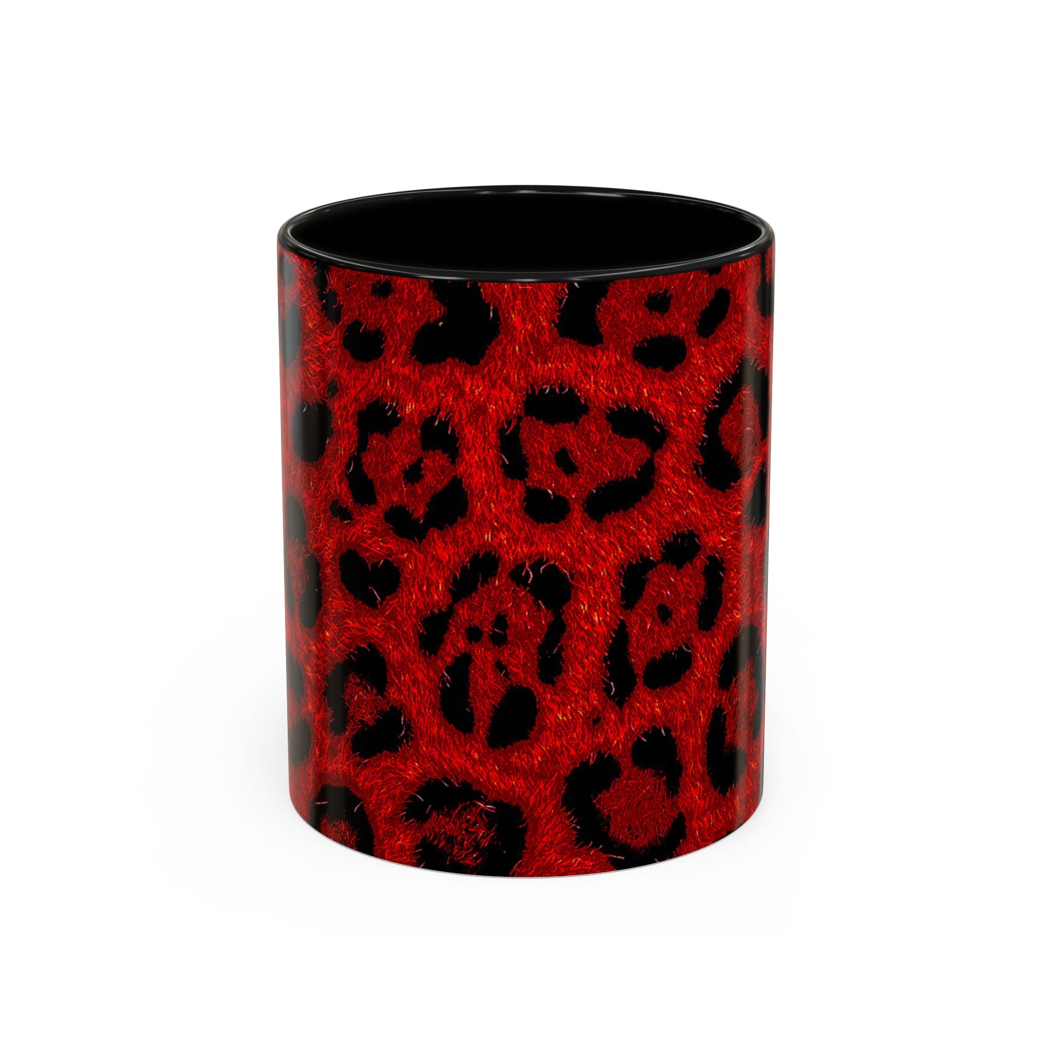 Red Leopard Print Accent Coffee Mug (11/15oz)