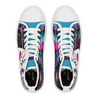 Women's High Top Portrait Pink & Blue Tie Dye Sneakers