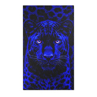 Blue Leopard Area Rug – Bold Neon Leopard Accent Rug for Living Room, Bedroom & Game Room