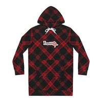Plaid Red & Black Hoodie Dress