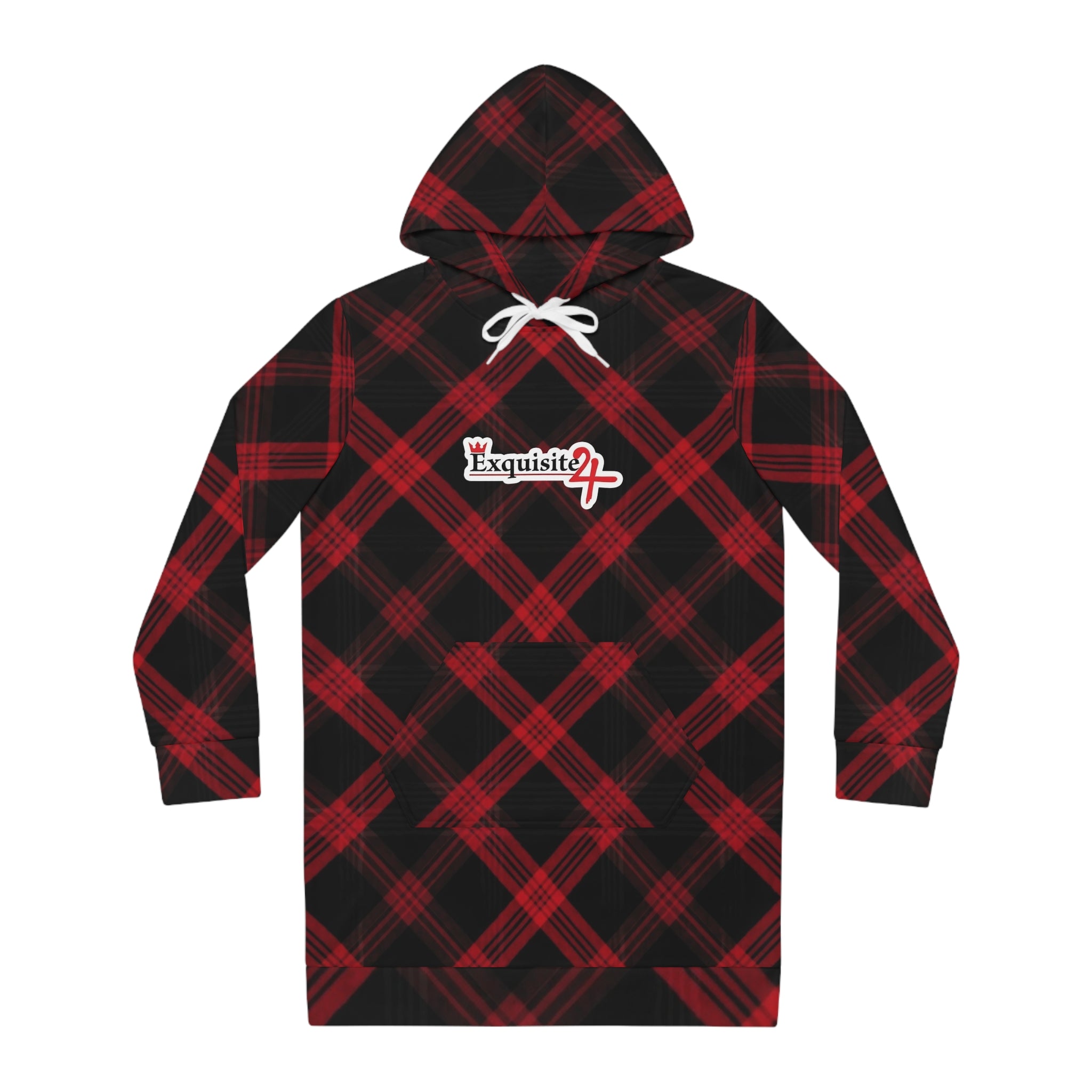 Plaid Red & Black Hoodie Dress