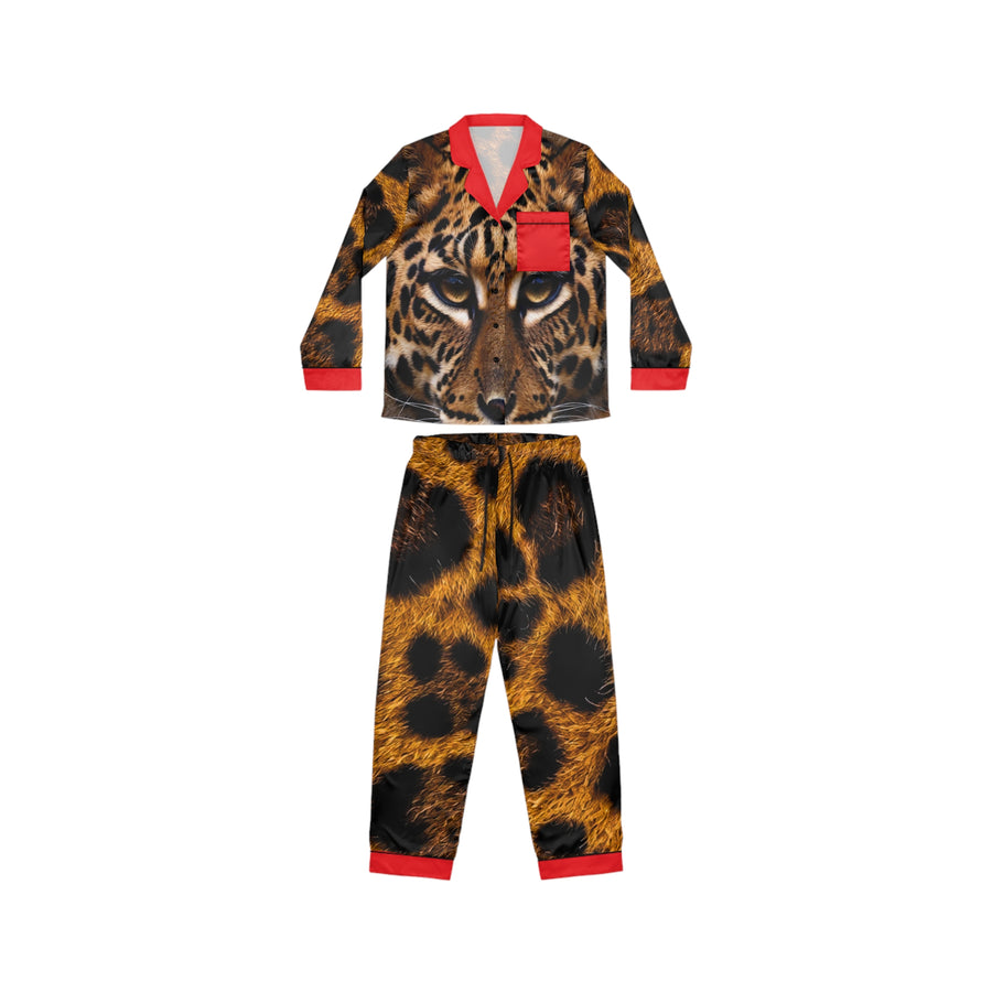 Leopard Luxe Satin Pajamas — 'Exquisite 24' Printed Women's Sleep Set