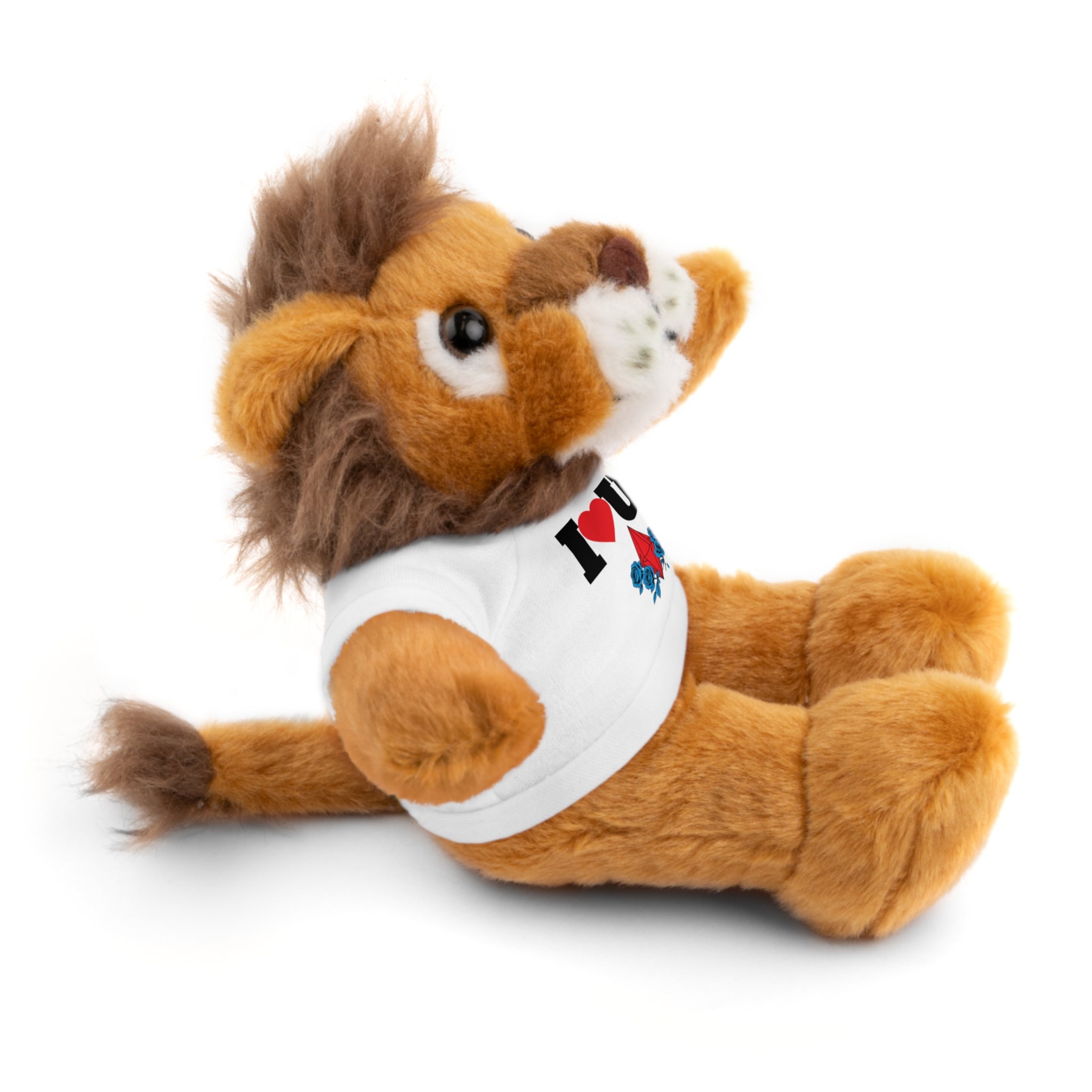 Plush Bear with Branded Tee – Red Diamond and Blue Roses Teddy