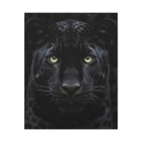 Black Panther Wall Canvas — Intense Close-Up Stretched Canvas Art