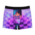 Boxer Briefs — 'Fresh Drip' Neon Flame Checkerboard Men's Boxer Briefs