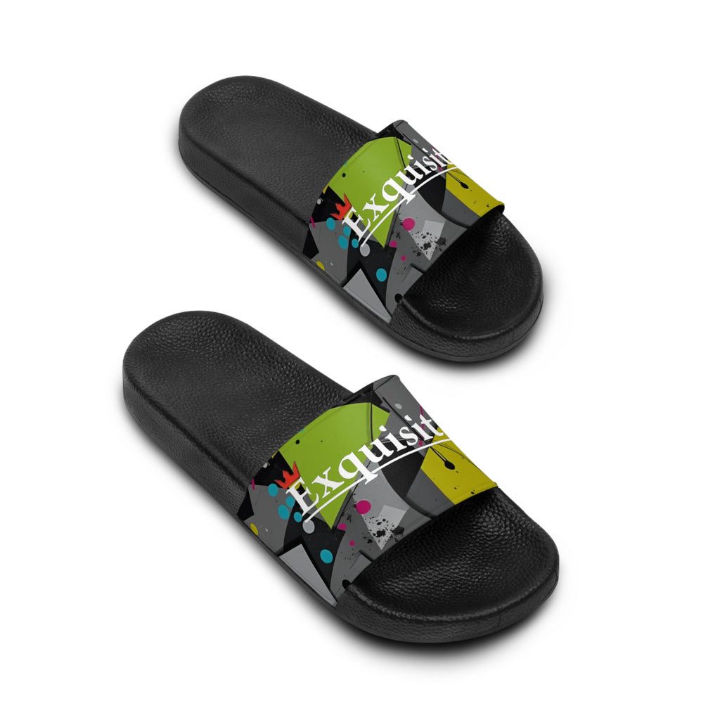 Graffiti-Print Men's Slide Sandals — Urban Street Style Pool Slides