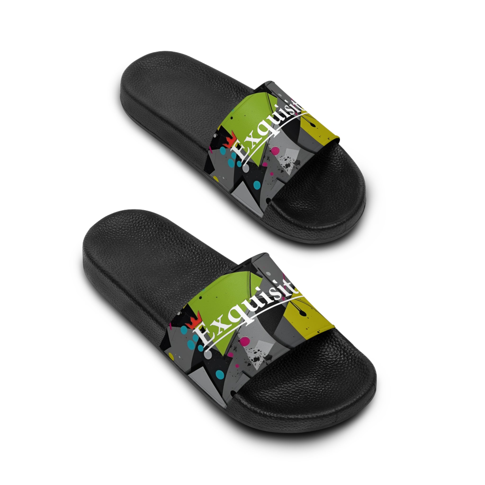 Graffiti-Print Men's Slide Sandals — Urban Street Style Pool Slides
