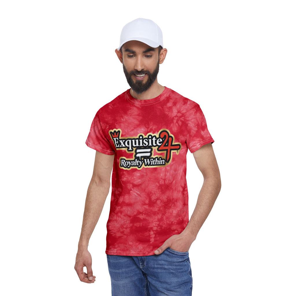 Tie-Dye Tee — Exquisite 24 ‘Royalty Within’ Logo & Red Roses Crystal Design
