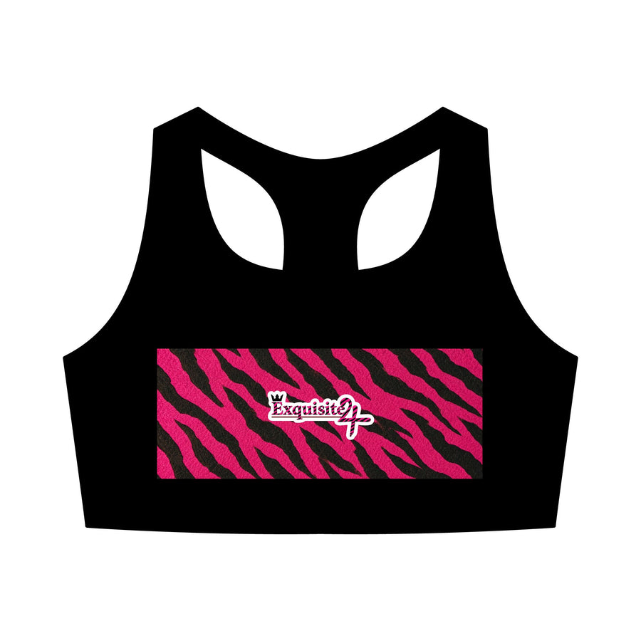 Pink Tiger Print Sports Bra