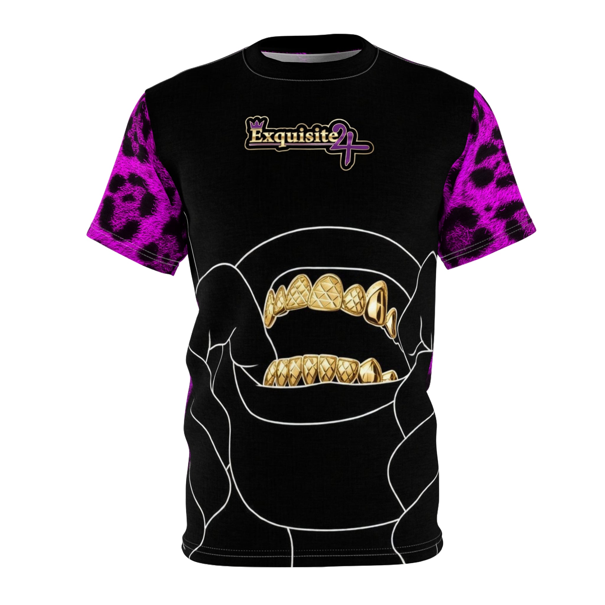Purple Leopard Gold Grillz Graphic Tee