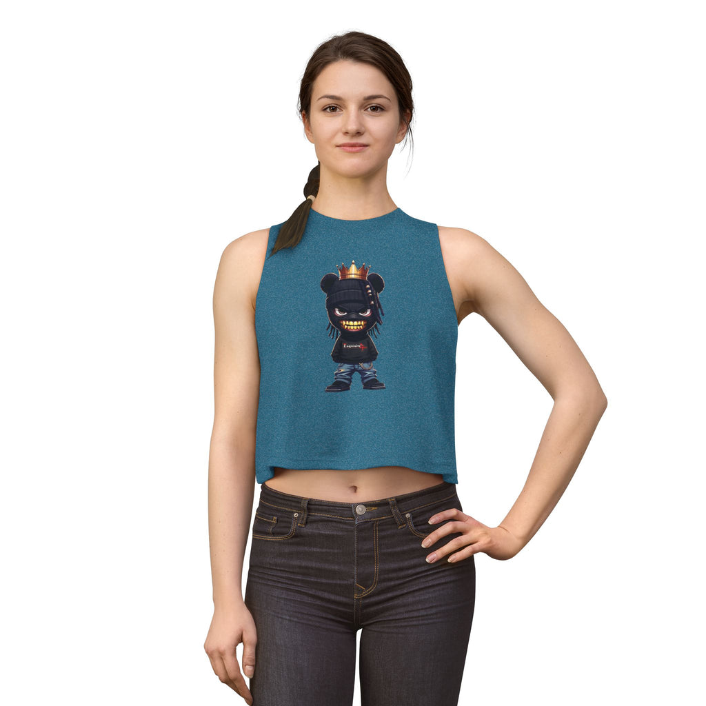 Women's Crop Top — Urban Bear King Graphic Crop Tank