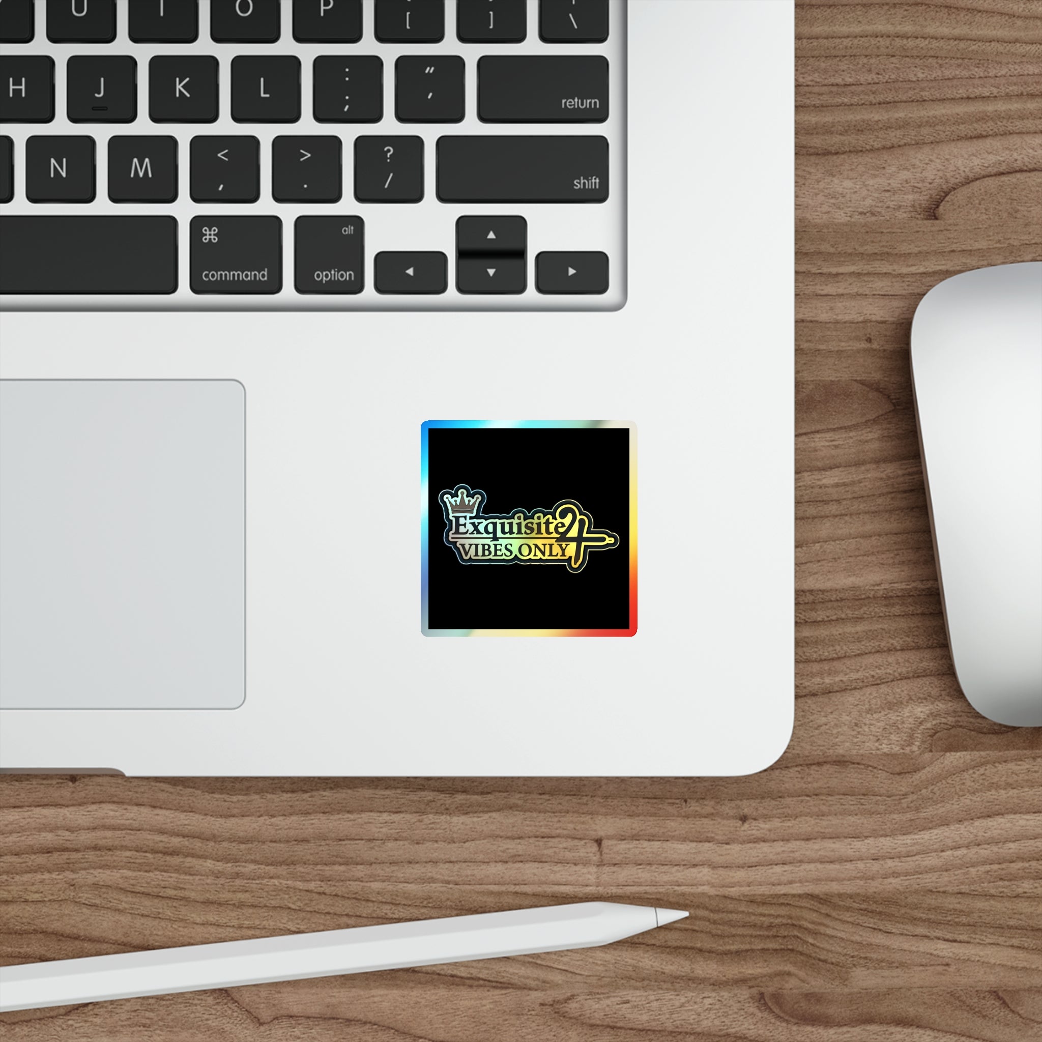Holographic Die-Cut Sticker — "Exquisite 24 Vibes Only"