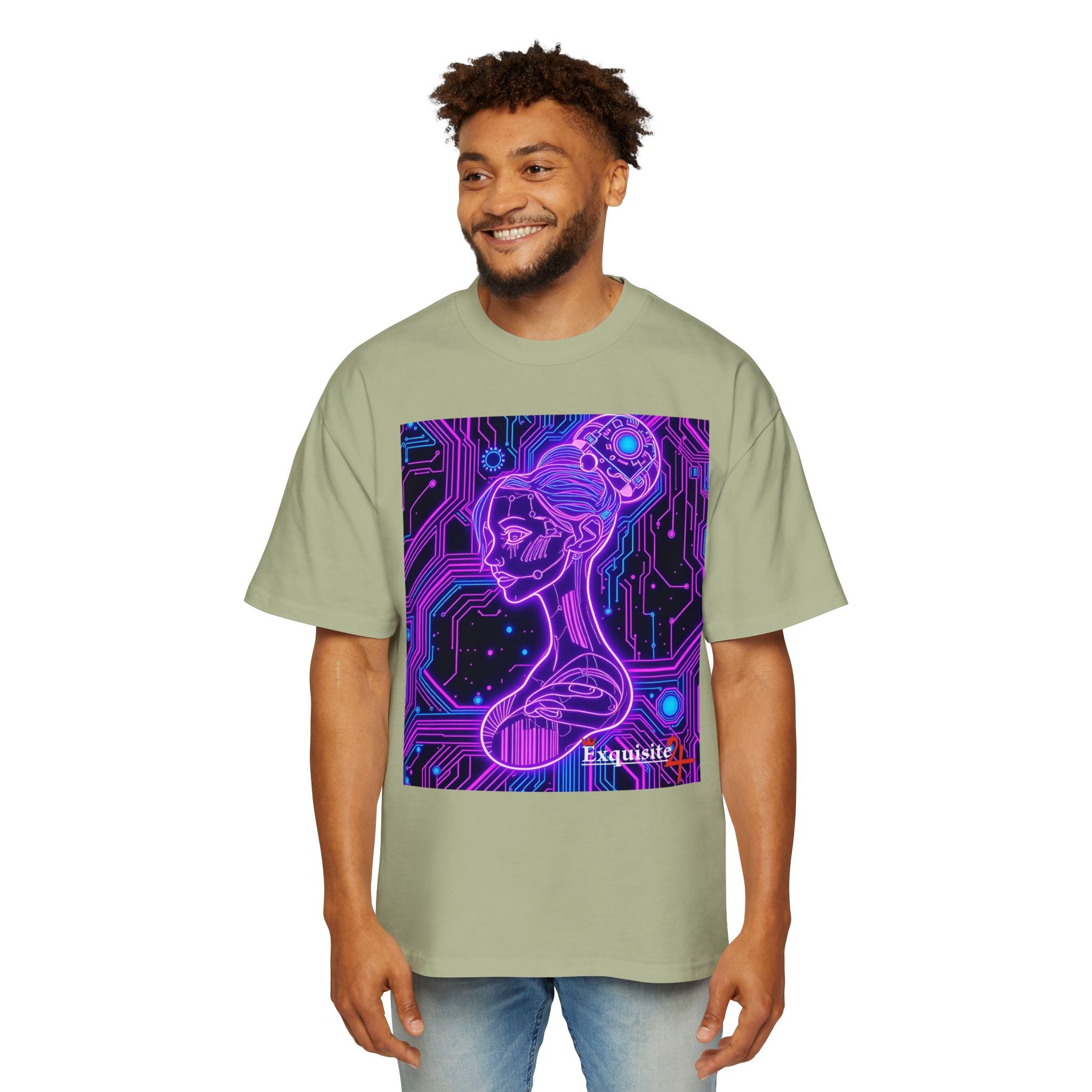 Cyberpunk Goddess Graphic Tee Oversized Men's T-Shirt