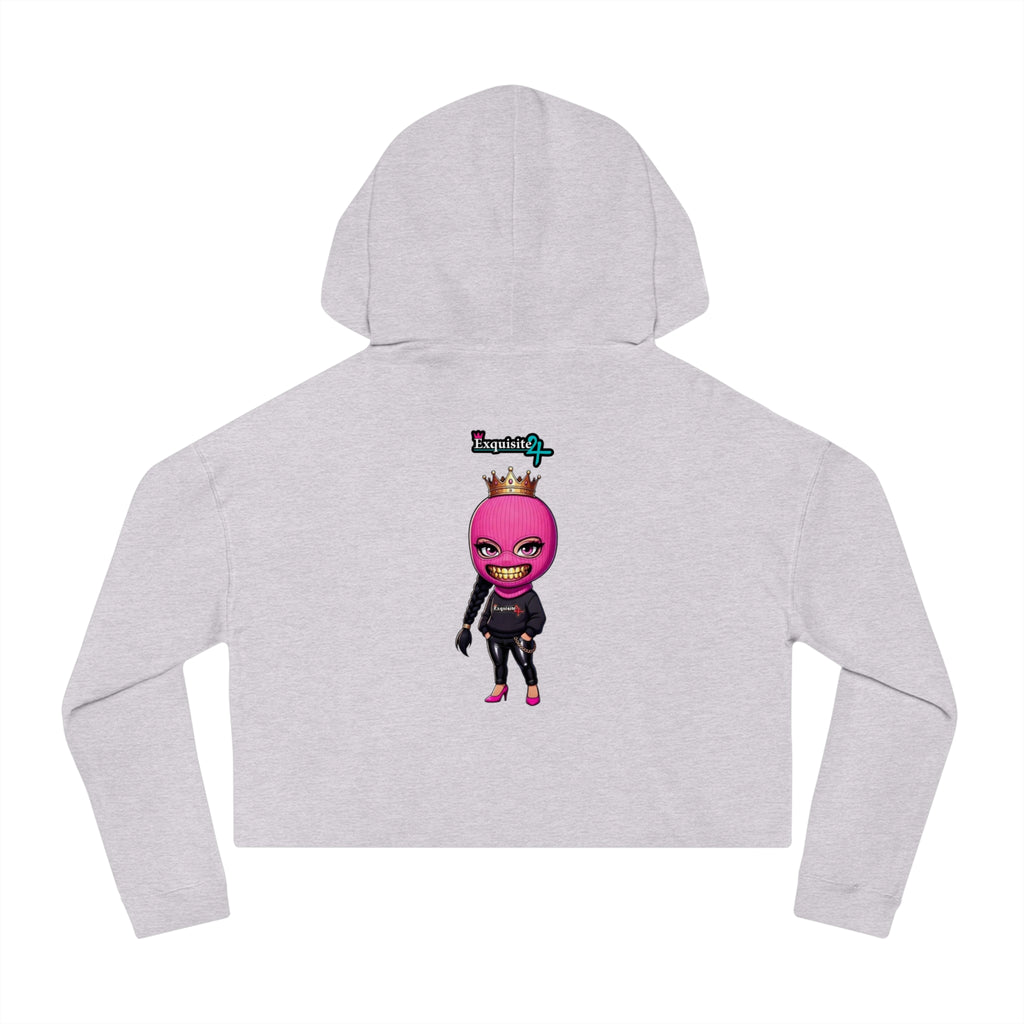 Cropped Hoodie — Exquisite 24 Pink Masked Character Graphic