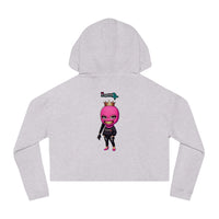 Cropped Hoodie — Exquisite 24 Pink Masked Character Graphic