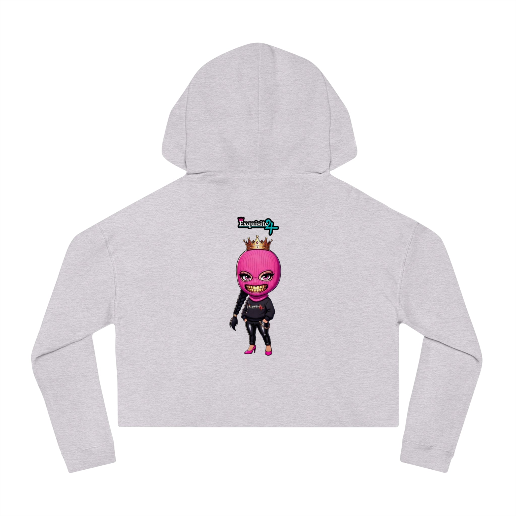 Cropped Hoodie — Exquisite 24 Pink Masked Character Graphic
