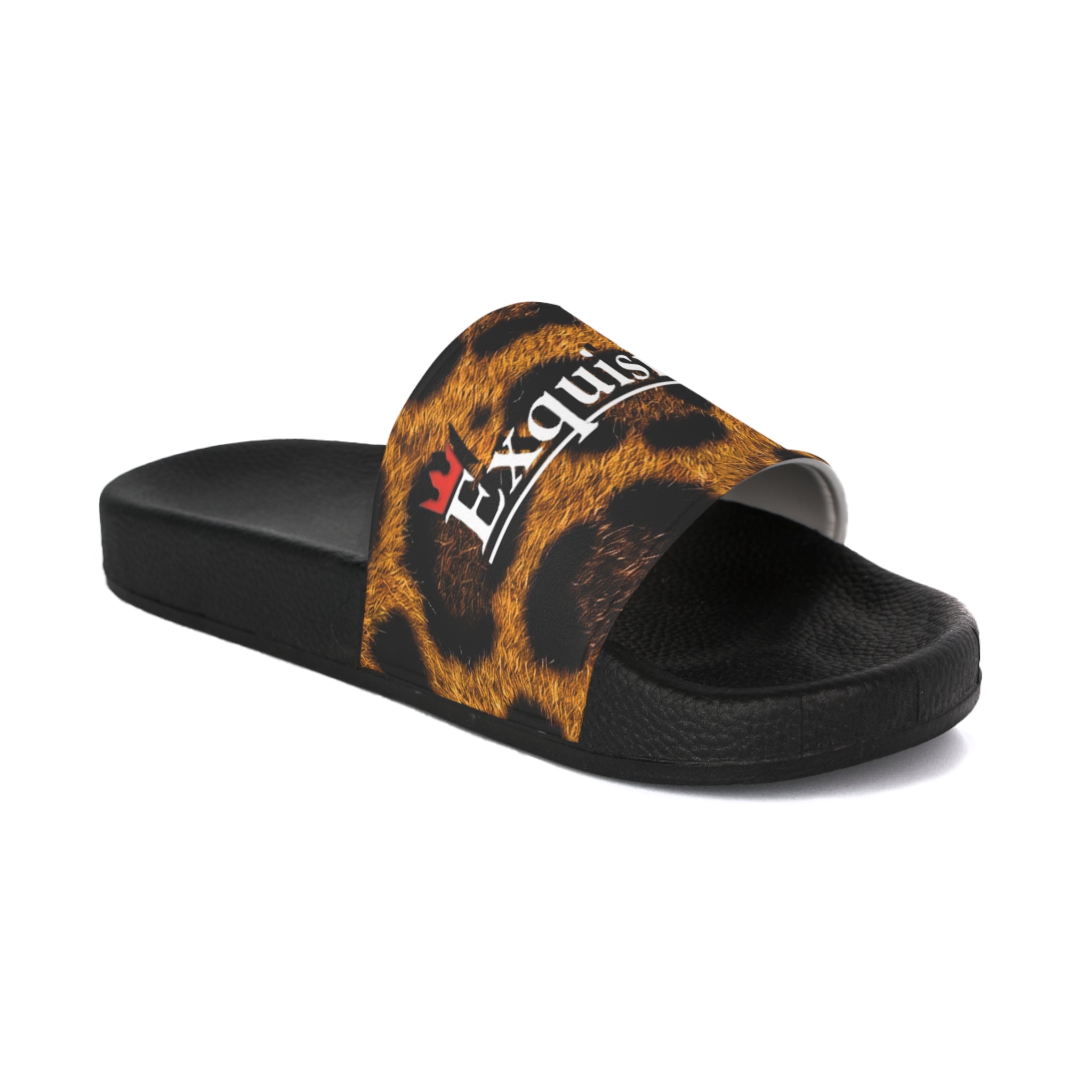 Leopard Print 'Exquisite 24’ Men's Slide Sandals — Fashionable Pool & Lounge Slides