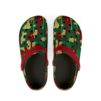 Green, Red, & Gold Camo EVA Foam Clogs