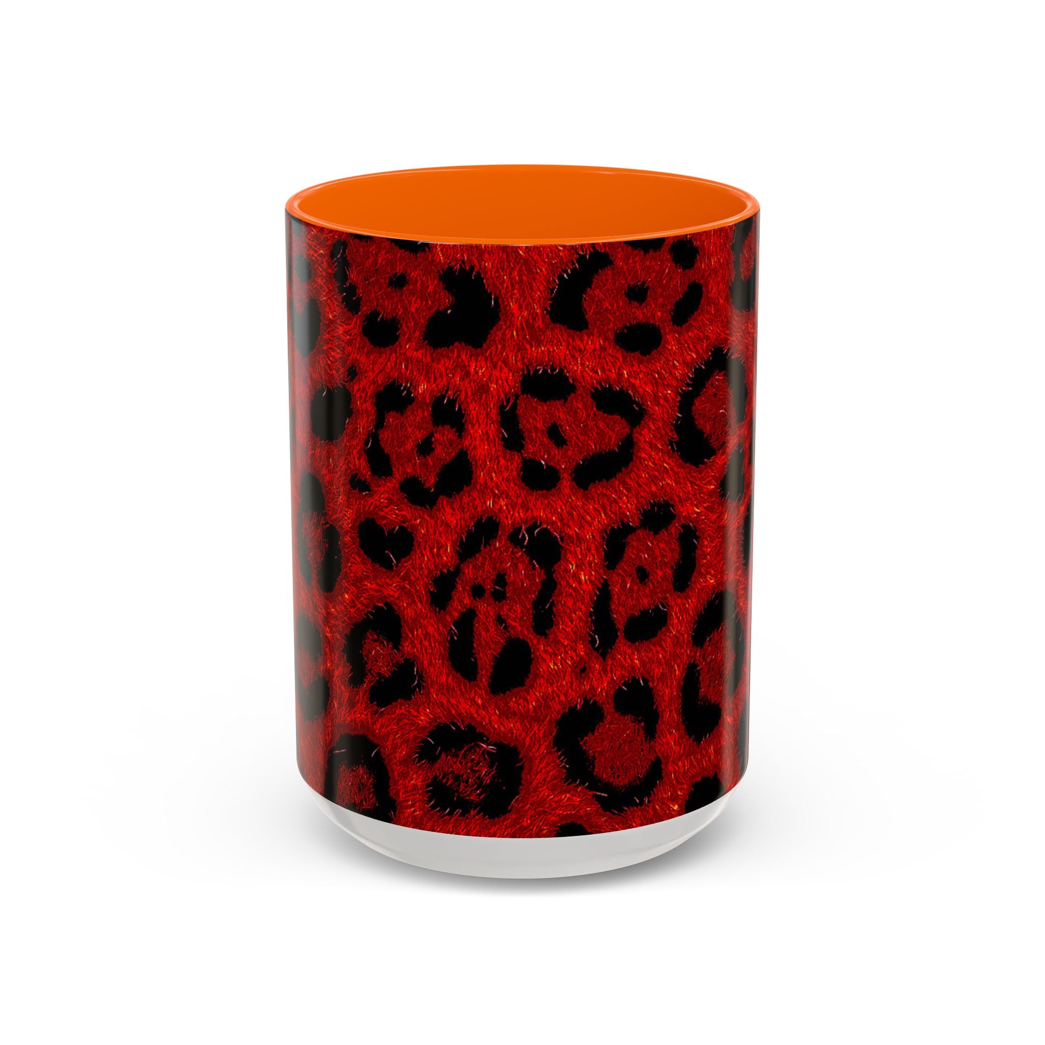 Red Leopard Print Accent Coffee Mug (11/15oz)