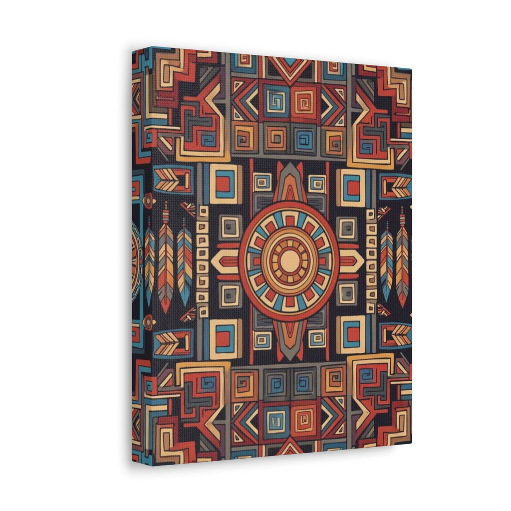 Southwestern Geometric Canvas Art — Tribal Mandala Wall Decor