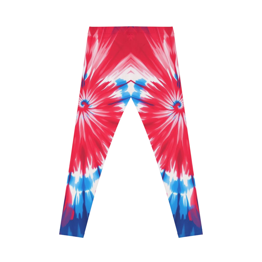 Red White & Blue Tie-Dye Leggings