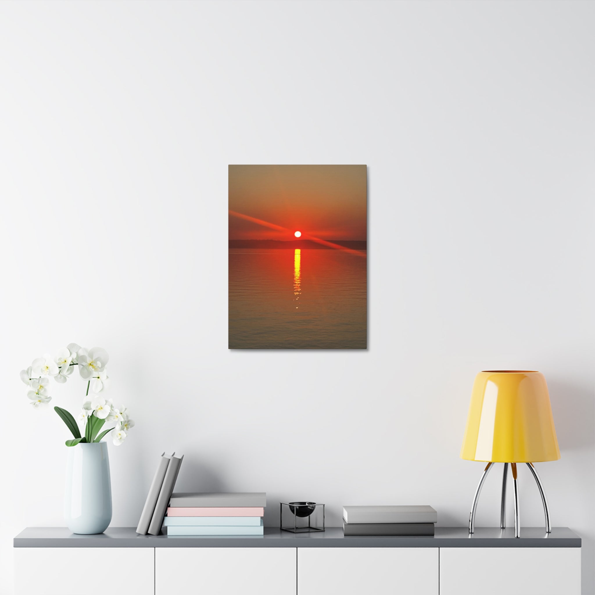 Sunset Reflection Stretched Canvas Wall Art