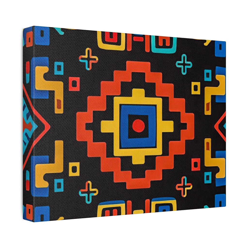 Bold Geometric Aztec Stretched Canvas Wall Art