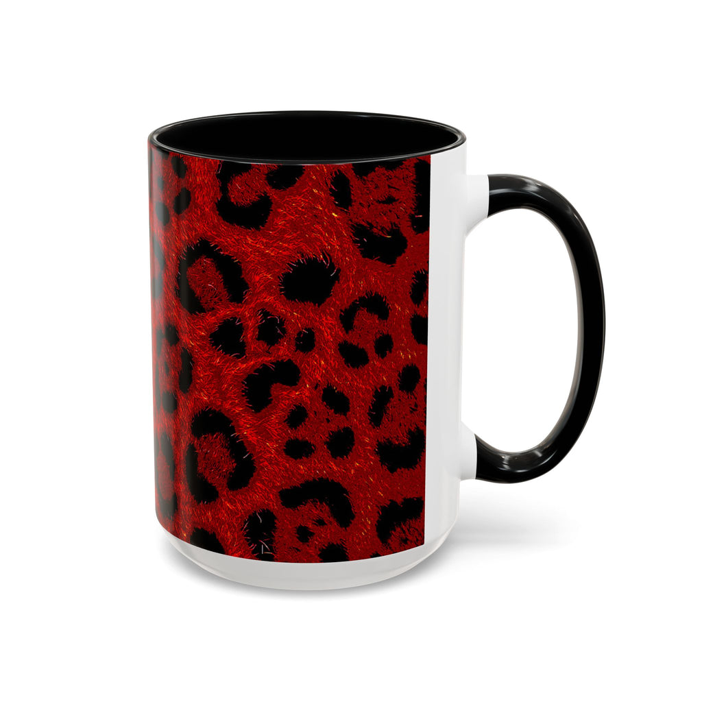 Red Leopard Print Accent Coffee Mug (11/15oz)