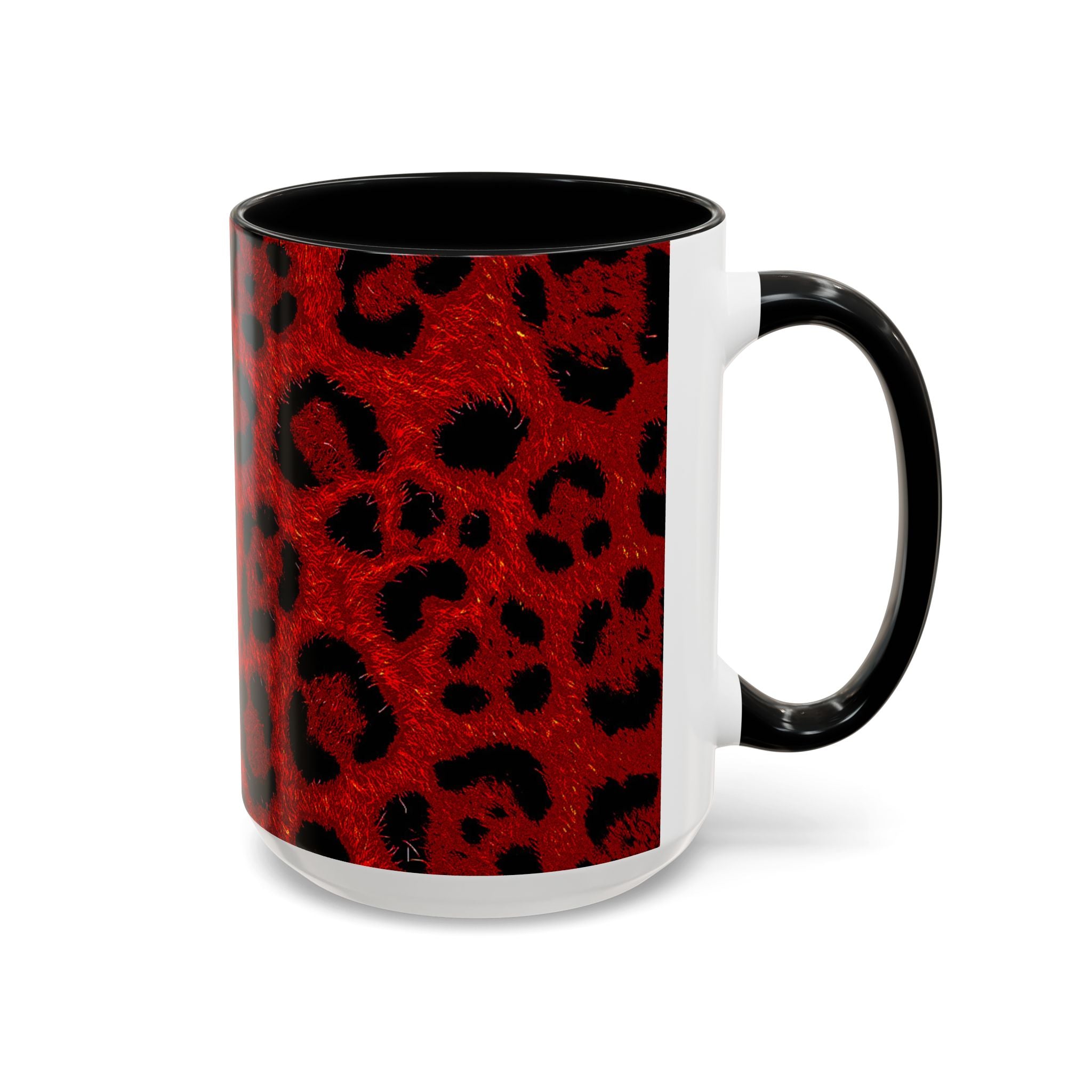 Red Leopard Print Accent Coffee Mug (11/15oz)