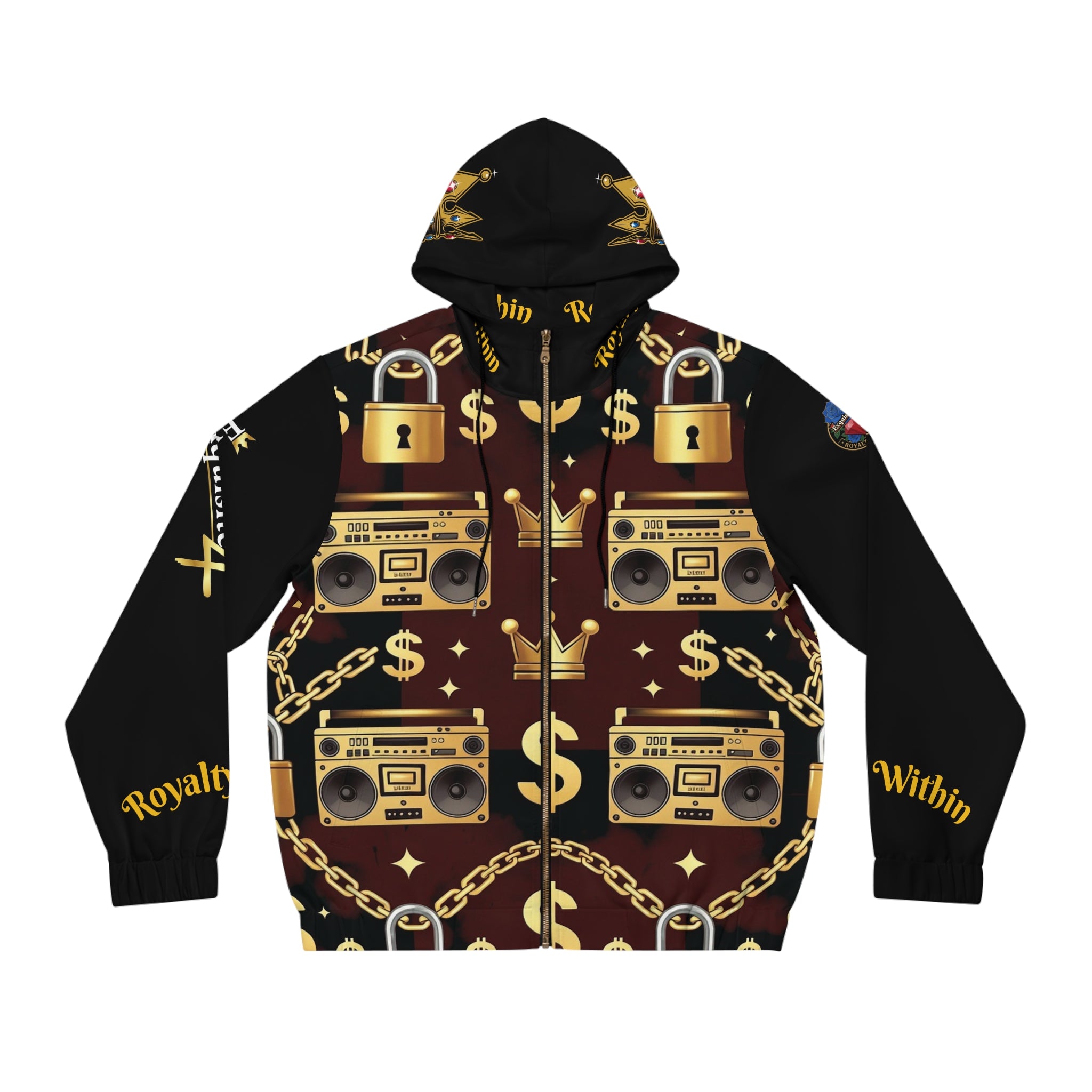 Gold Chain & Boombox Zip Hoodie
