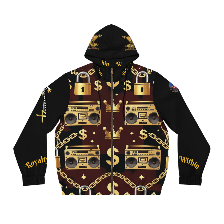 Gold Chain & Boombox Zip Hoodie