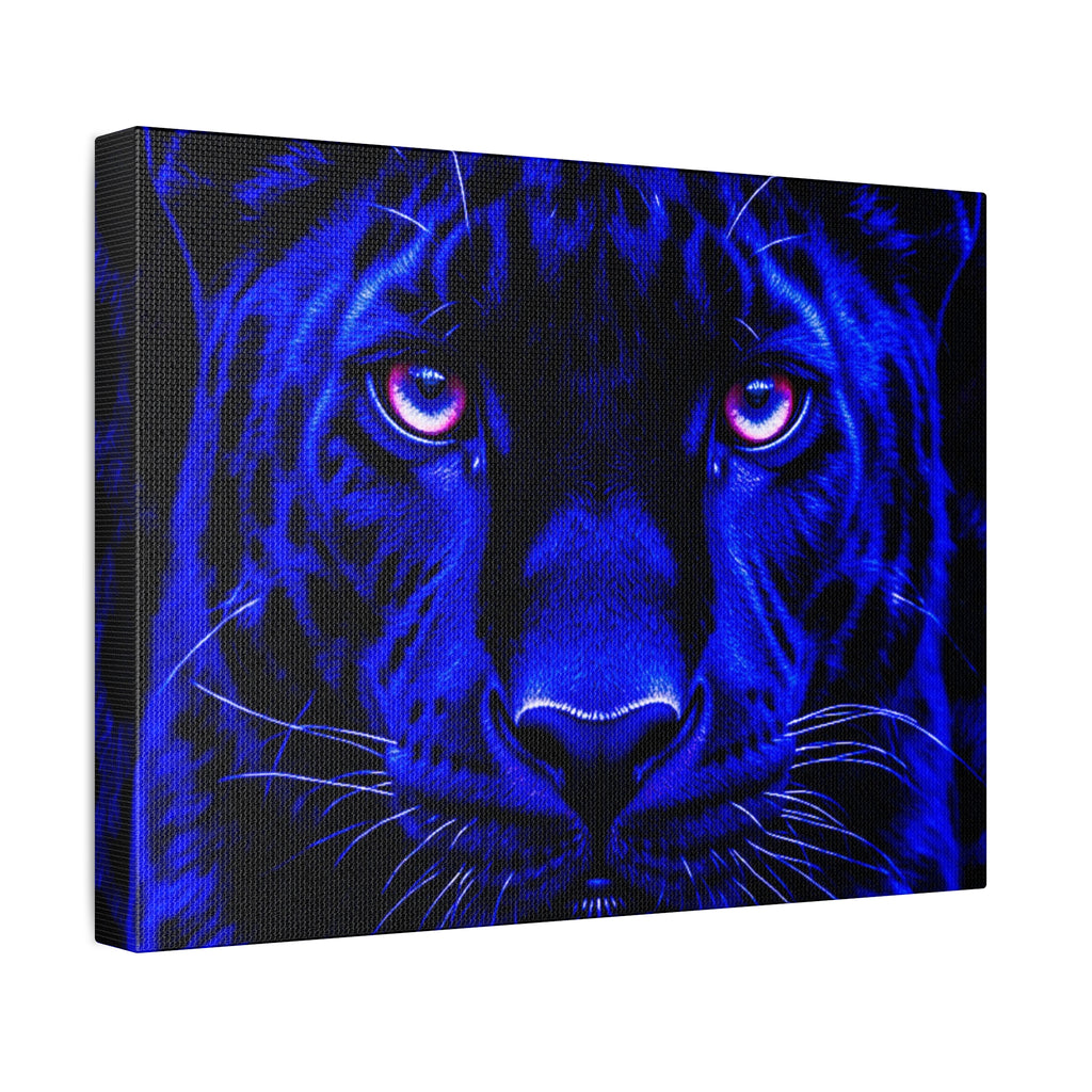 Blue Panther Stretched Canvas Wall Art