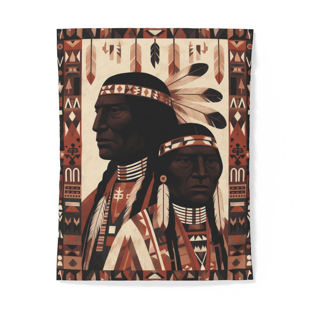 Native Inspired Cotton Duvet Cover — Tribal Chief Portrait Bedding