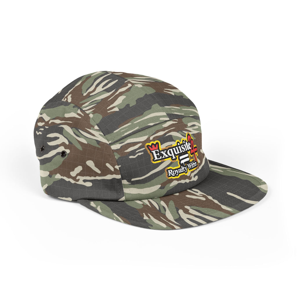 Embroidered 5-Panel Cap — 'Exquisite 24' Logo Streetwear Hat