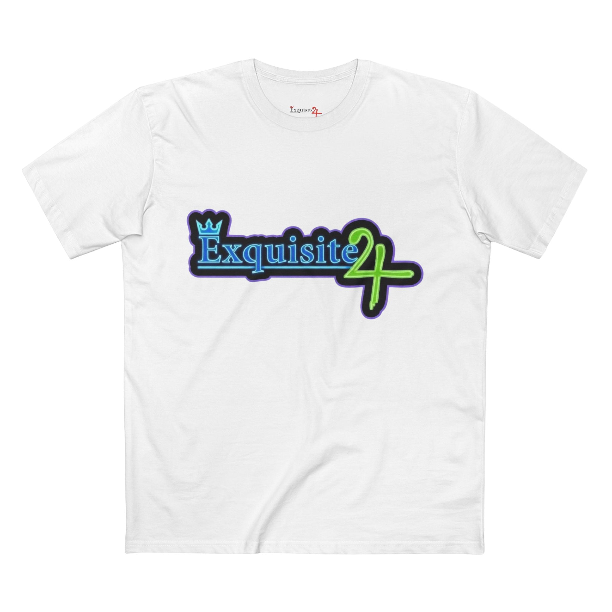Exquisite 24 Sticker Logo Graphic Tee – Neon Blue-Green