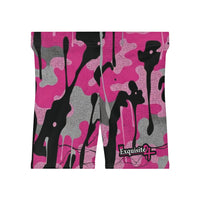 Pink Camo Drip Biker Shorts