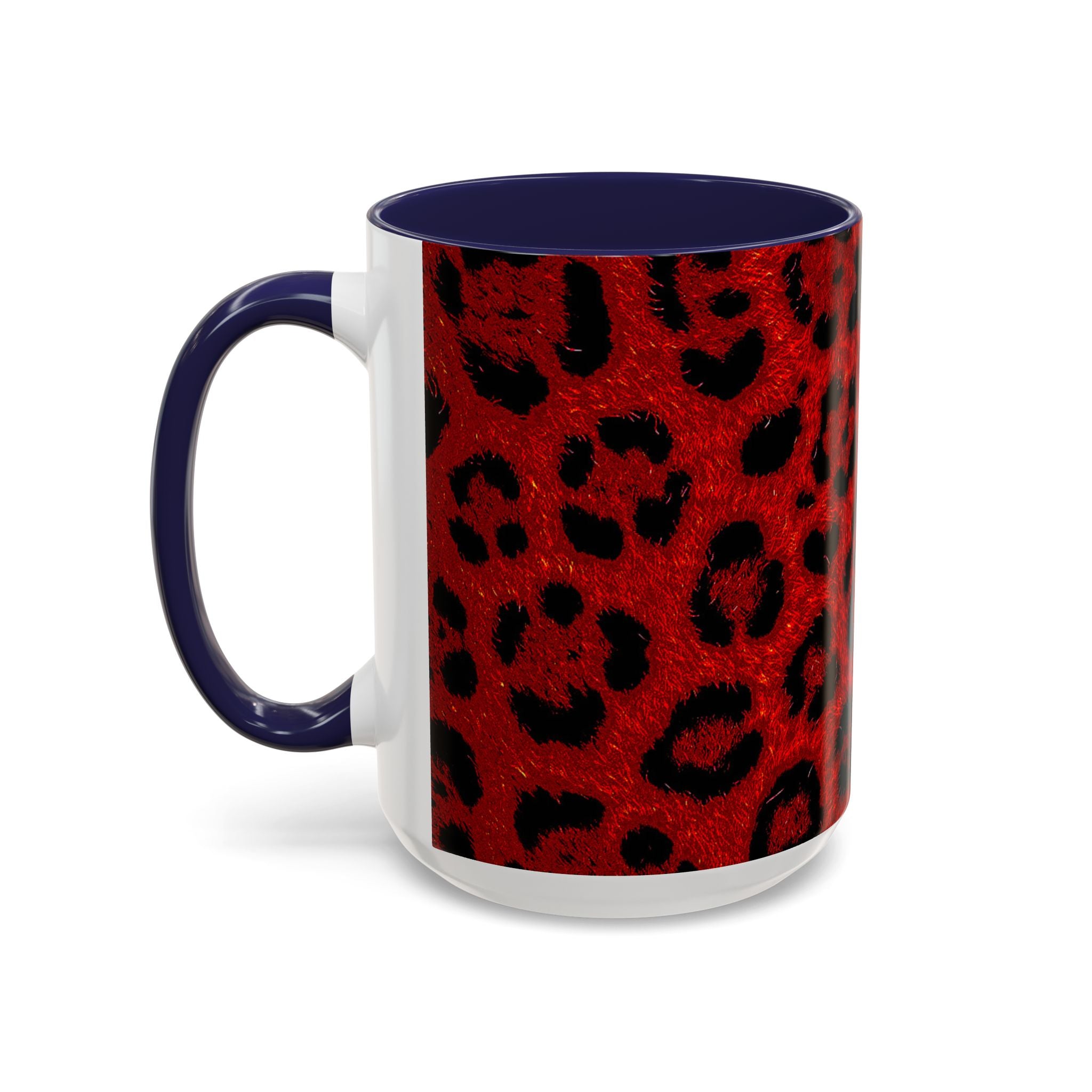 Red Leopard Print Accent Coffee Mug (11/15oz)