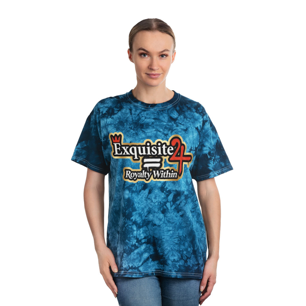Tie-Dye Tee — Exquisite 24 ‘Royalty Within’ Logo & Red Roses Crystal Design