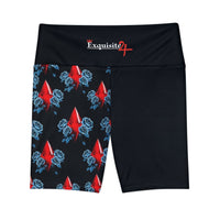 Red Jewel Blue Rose Women's Workout Shorts