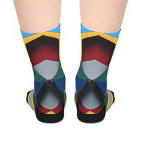 Geometric Colorblock Mid-Length Socks