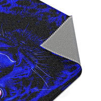 Blue Leopard Area Rug – Bold Neon Leopard Accent Rug for Living Room, Bedroom & Game Room