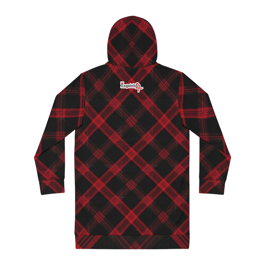 Plaid Red & Black Hoodie Dress