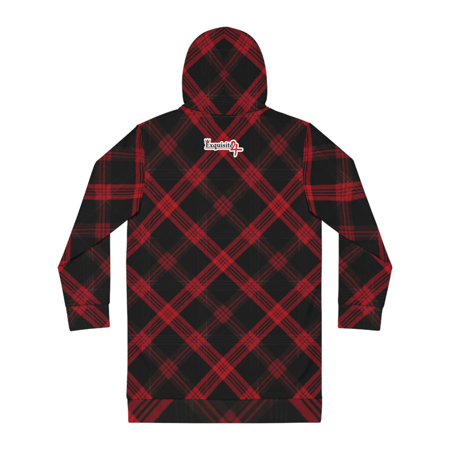 Plaid Red & Black Hoodie Dress