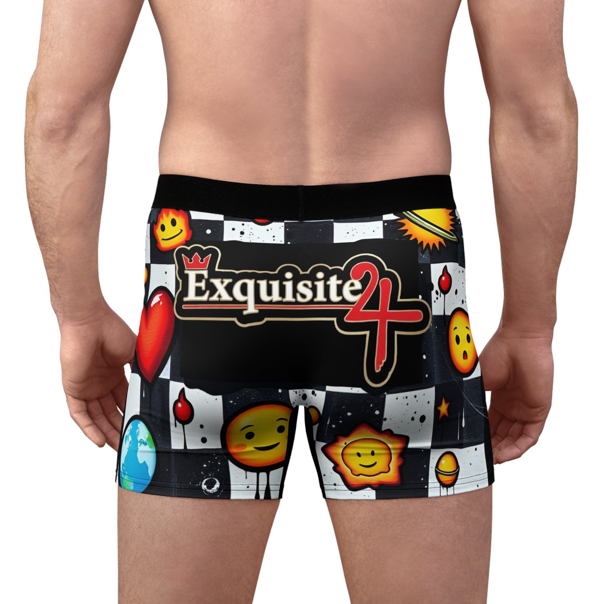 Exquisite 24 Emoji Checkerboard Boxer Briefs