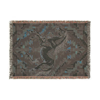 Southwestern Bucking Horse Woven Blanket