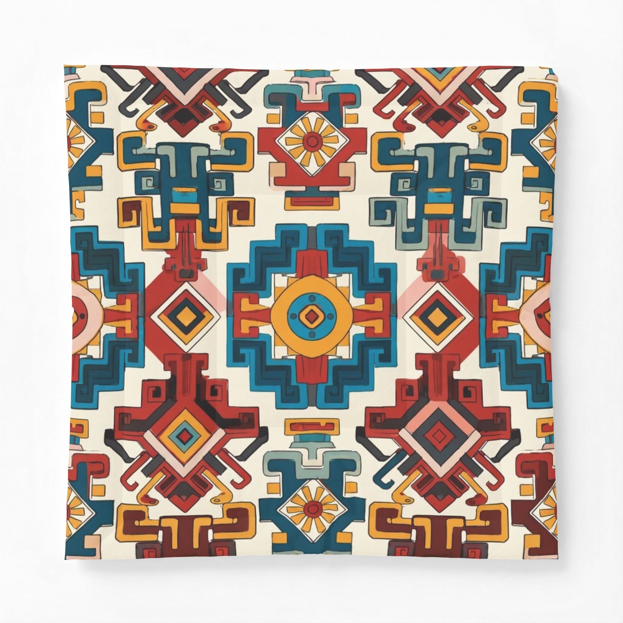 Boho Geometric Cotton Comforter — Southwestern Aztec Pattern Bedspread